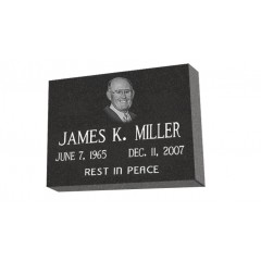 MF01 - Granite marker with custom picture for cemetery or garden