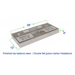 MF01 Flat Double Grave Marker Headstone 36"x12"x4" P1SWN