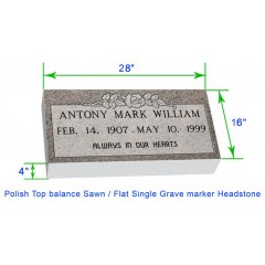 MF01 Flat Single Grave Marker Headstone 28"x16"x4" P1SWN